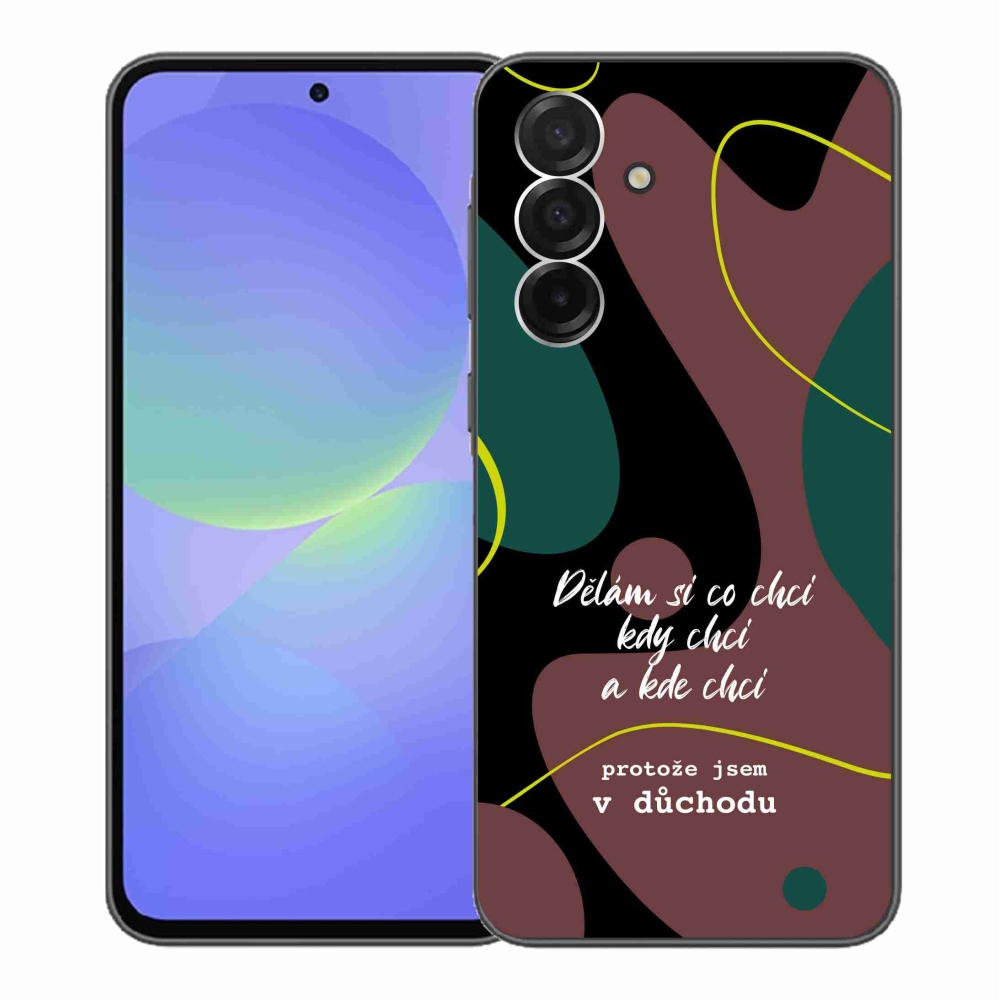 Gélový kryt mmCase na Samsung Galaxy A36 5G - vtipný text 10 čierne pozadie
