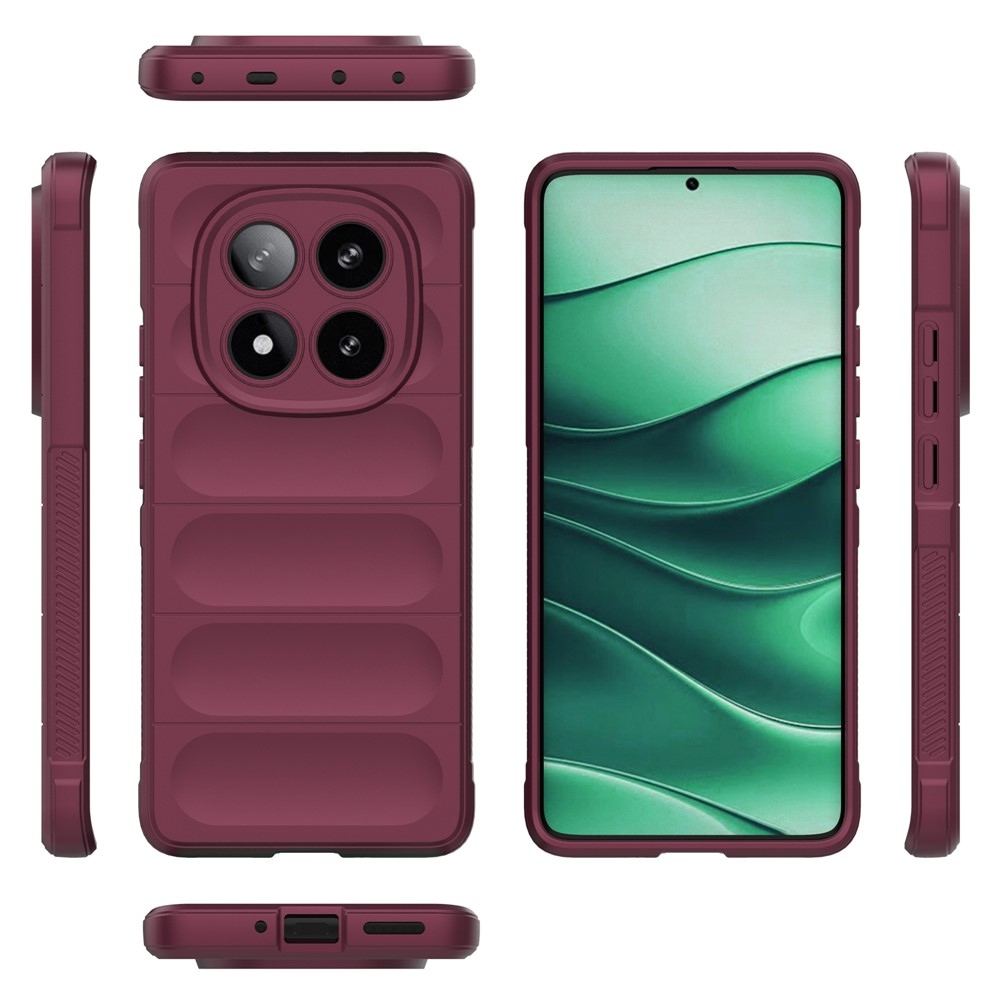Rugg odolný gélový obal na Xiaomi Redmi Note 14 Pro 5G/Poco X7 5G - vínový