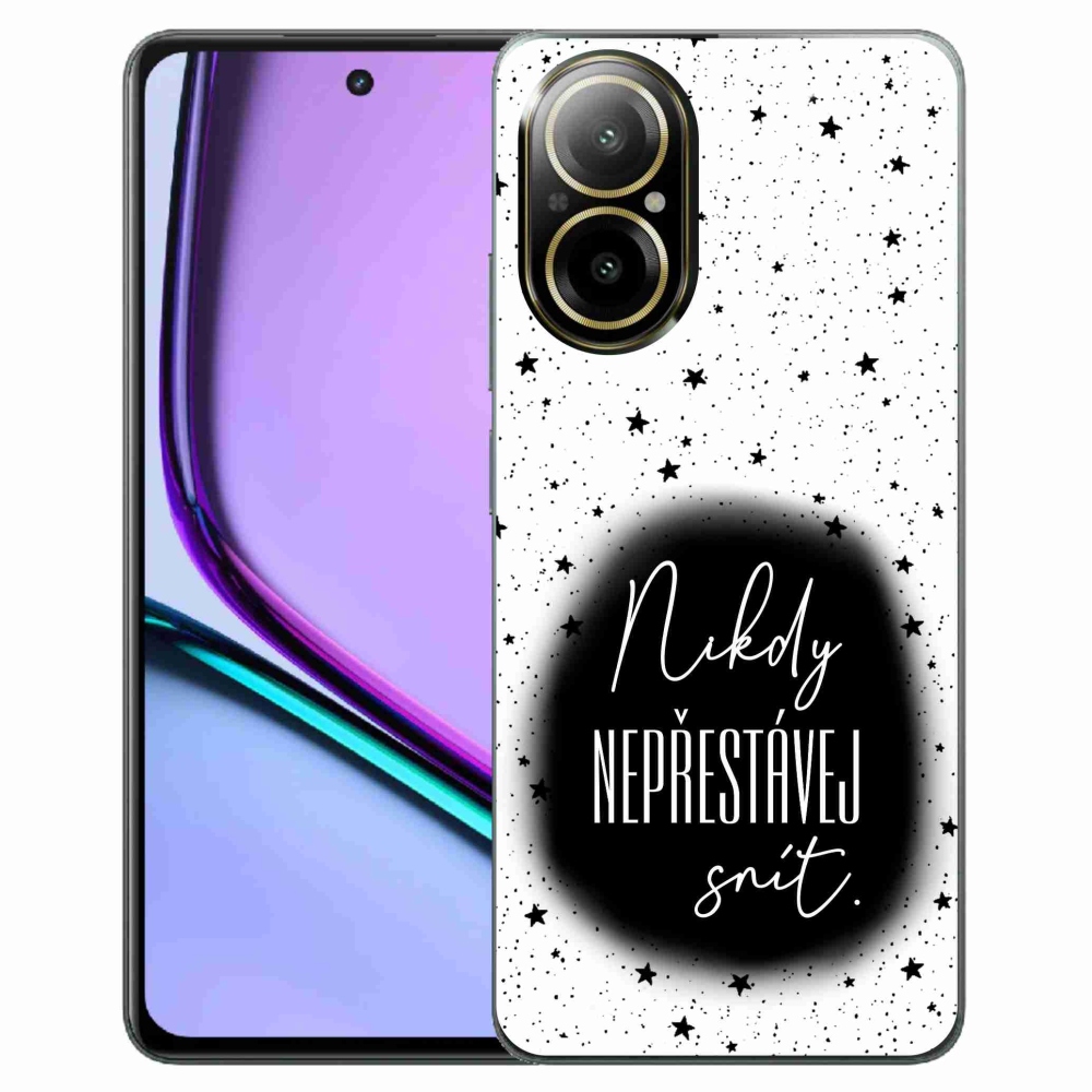 Gélový kryt mmCase na Realme C67 - citát 1 čiernobiele pozadie