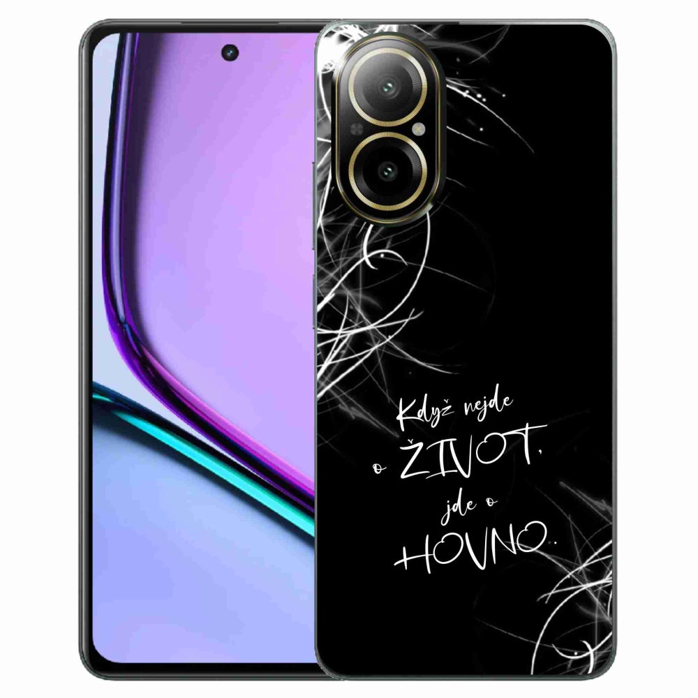 Gélový kryt mmCase na Realme C67 - vtipný text 16 čierne pozadie
