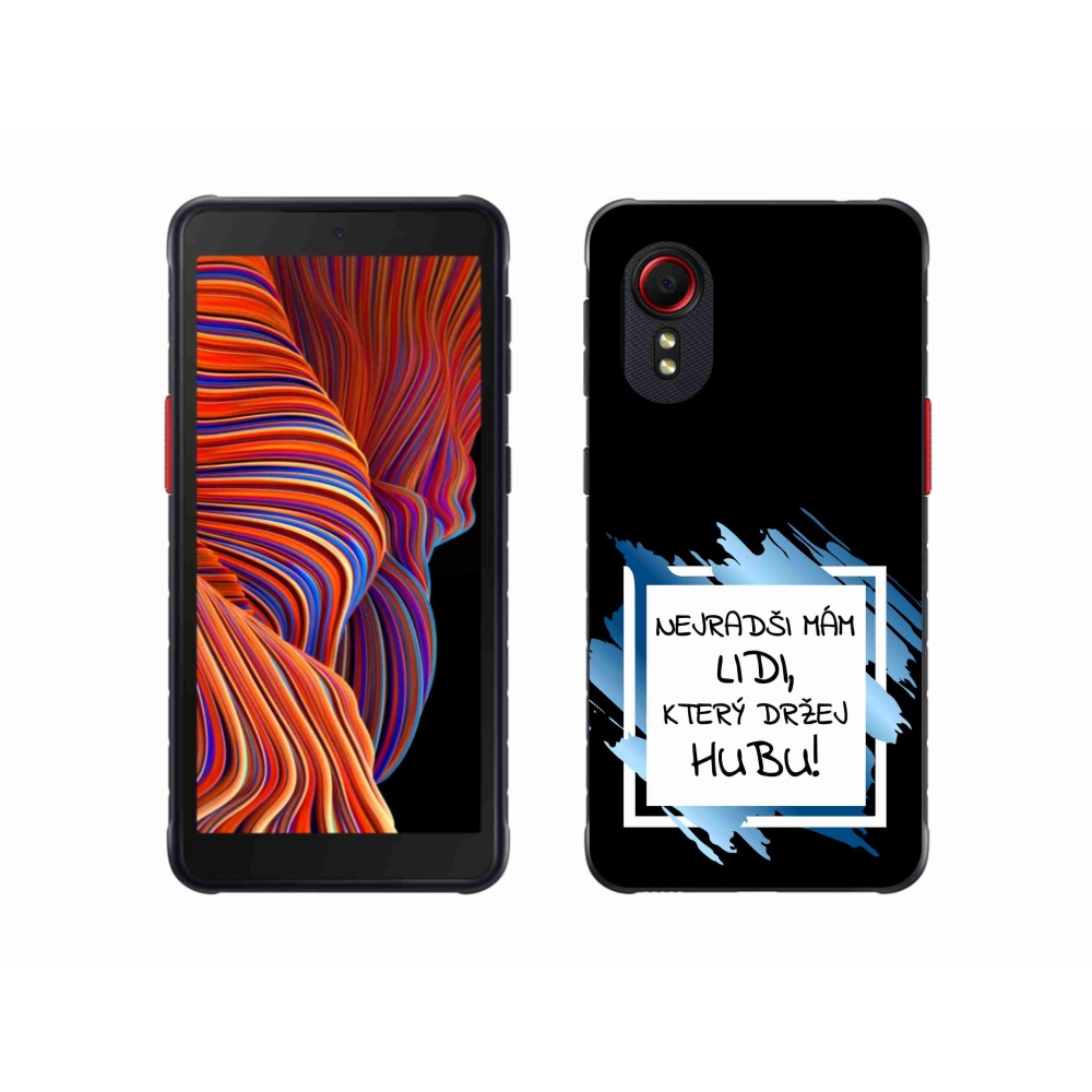 Gélový kryt mmCase na Samsung Galaxy Xcover 5 - vtipný text 7 bieločierne pozadie