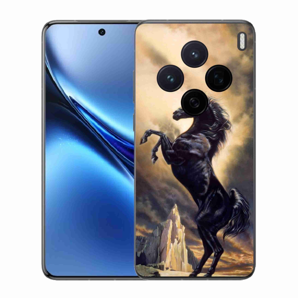 Gélový kryt mmCase na Vivo X200 5G - čierny kreslený kôň