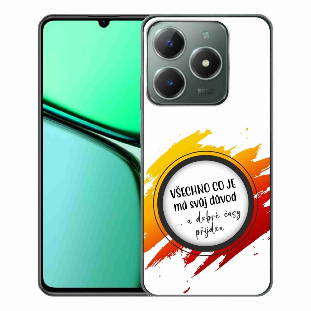 Gélový kryt mmCase na Realme C61 - citát 3 biele pozadie