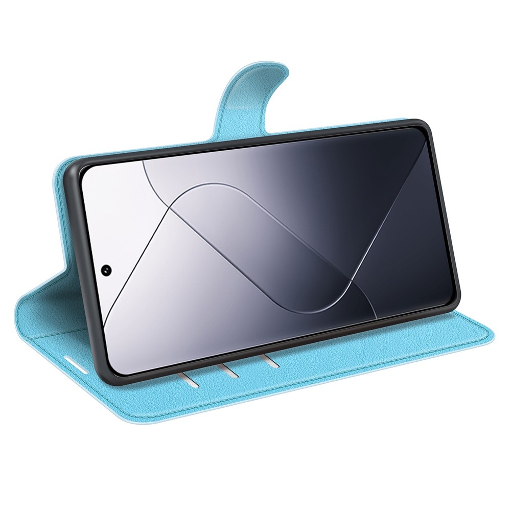 Litchi knižkové púzdro na Xiaomi 14 - modré
