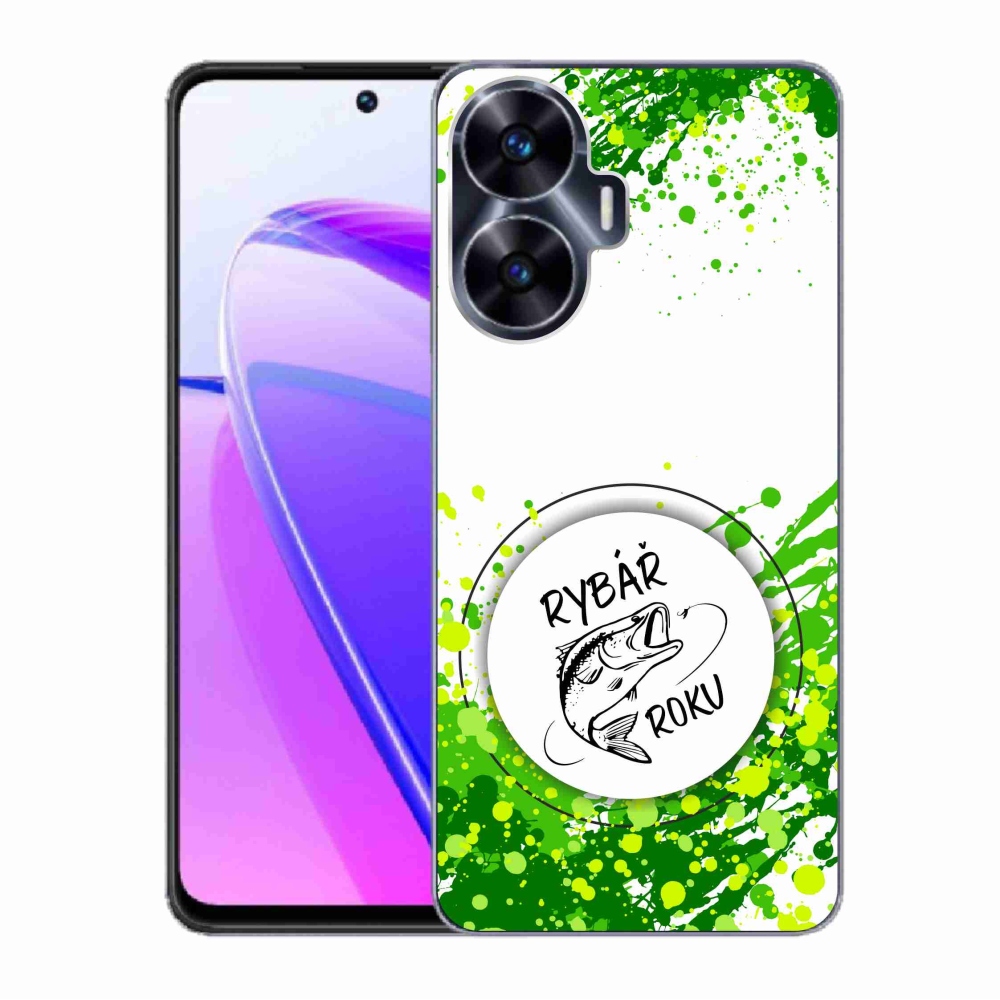 Gélový kryt mmCase na Realme C55 - rybár roka biele pozadie
