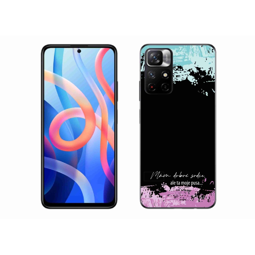Gélový kryt mmCase na Xiaomi Redmi Note 11S 5G - vtipný text 3 čierne pozadie