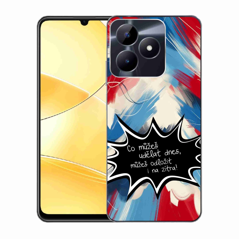 Gélový kryt mmCase na Realme C51/C53 - vtipný text 9 čierne pozadie