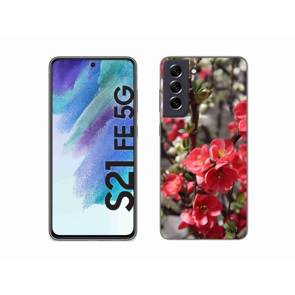 Gélový kryt mmCase na Samsung Galaxy S21 FE 5G - červené kvety