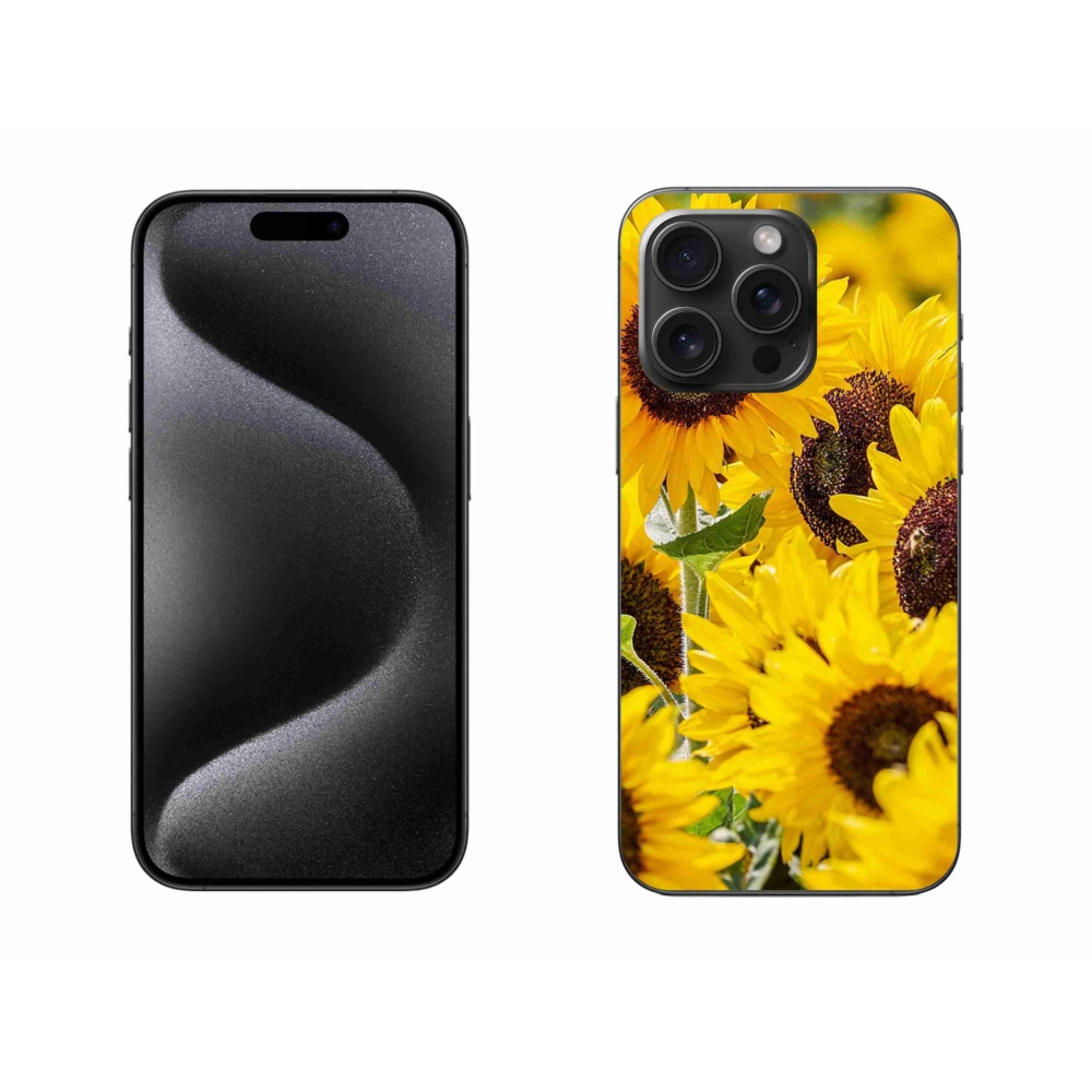 Gélový kryt mmCase na iPhone 15 Pro Max - slnečnice