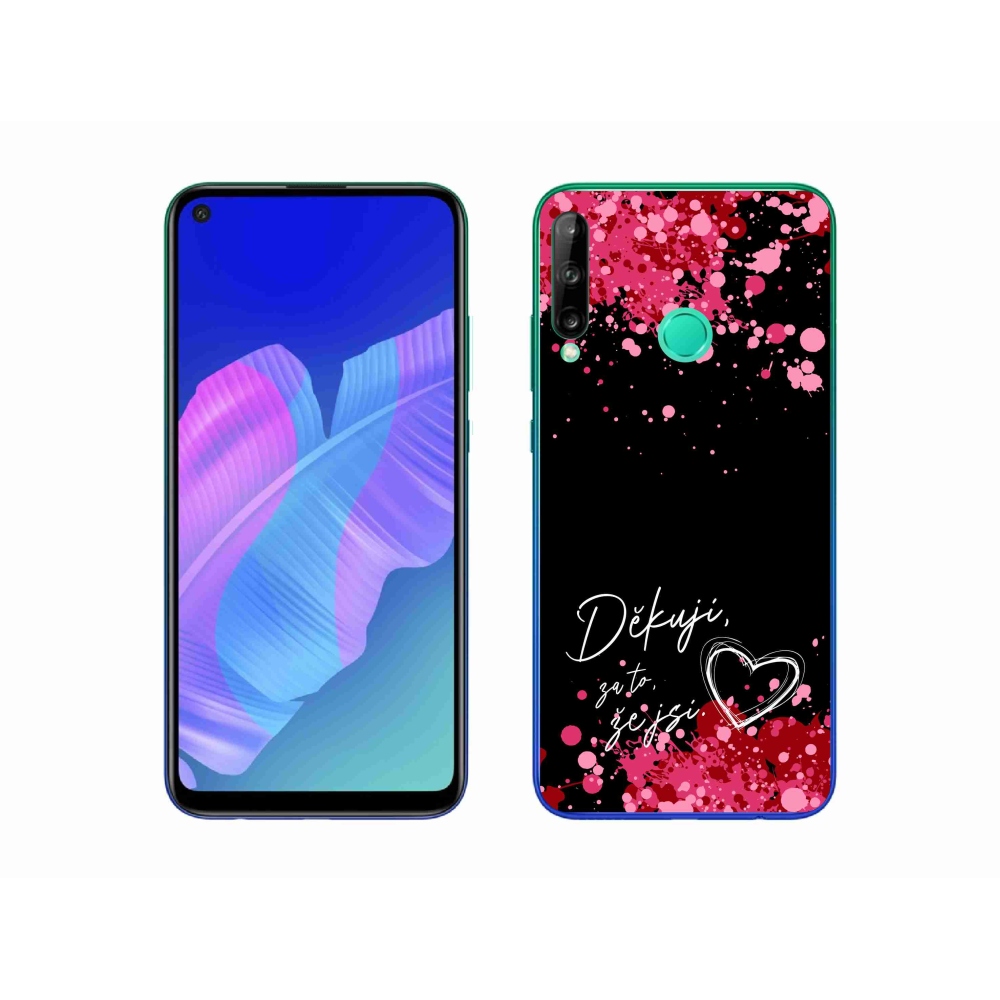 Gélový kryt mmCase na Huawei P40 Lite E - zamilovaný text 2 čierne pozadie