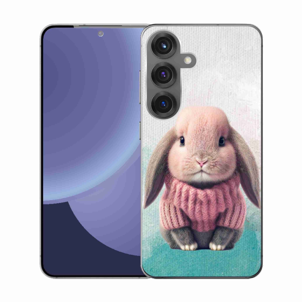 Gélový kryt mmCase na Samsung Galaxy S25 - zajačik vo svetri