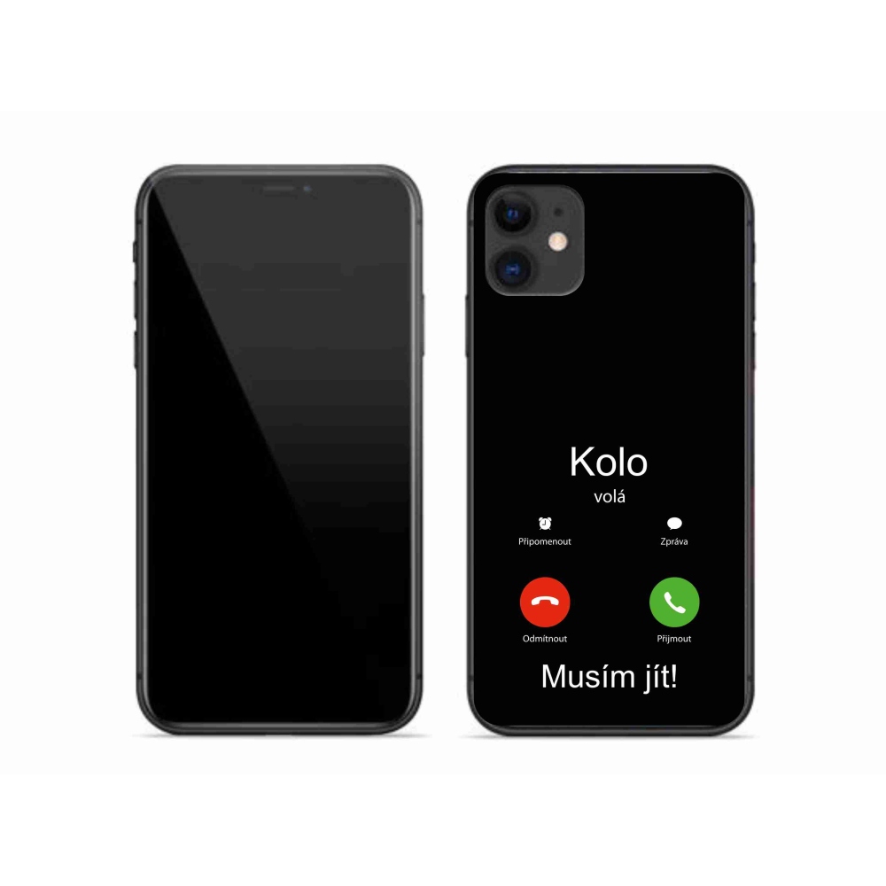 Gélový kryt mmCase na iPhone 11 - kolo volá čierne pozadie