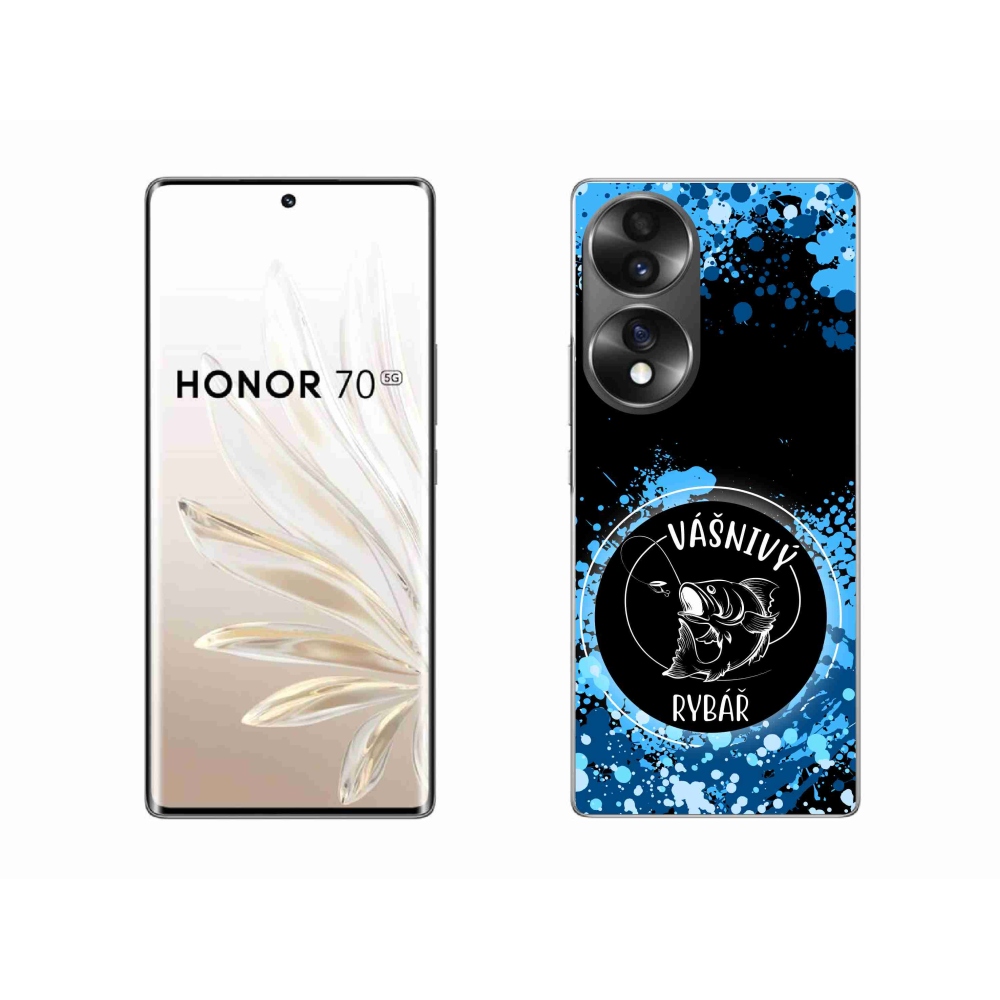 Gélový kryt mmCase na Honor 70 - vášnivý rybár čierne pozadie