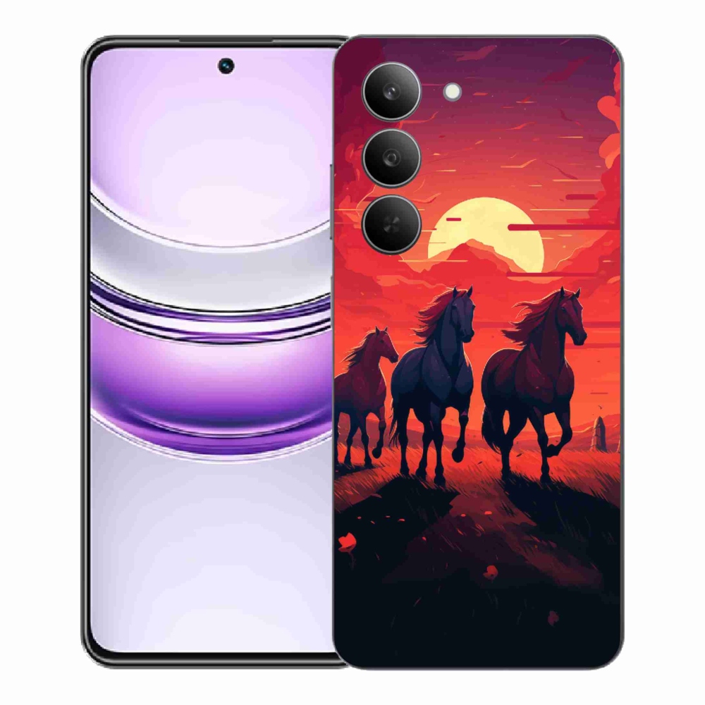 Gélový kryt mmCase na Realme 14x 5G - kone a západ slnka