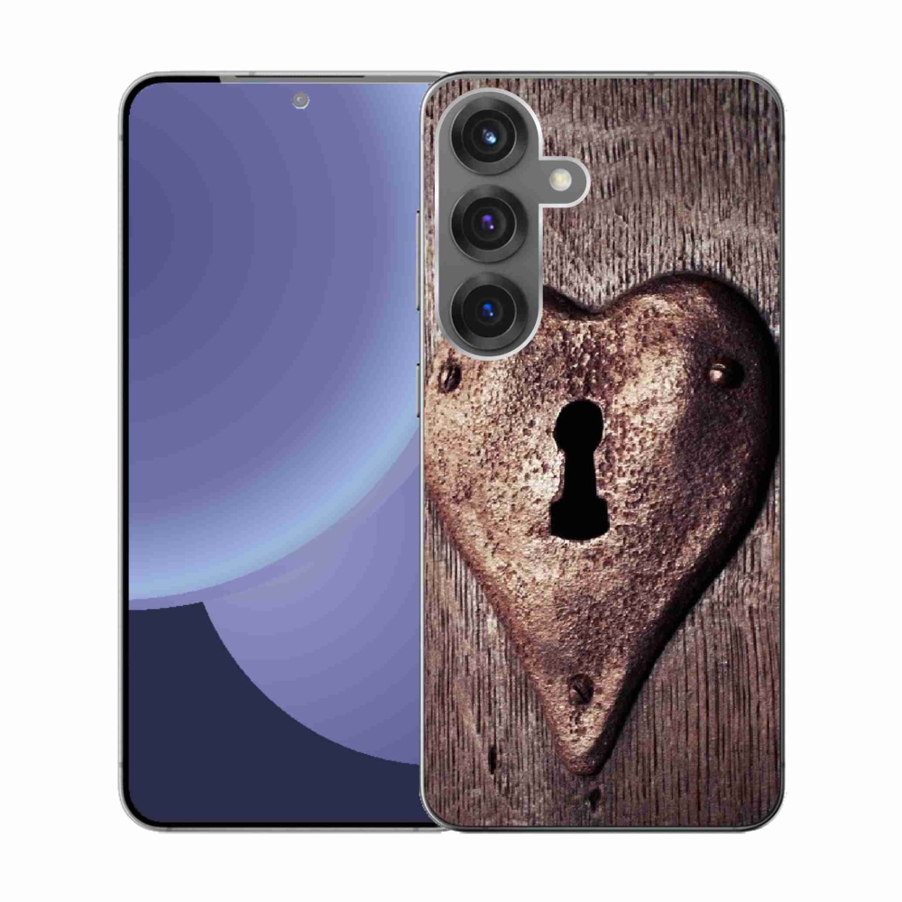 Gélový kryt mmCase na Samsung Galaxy S25 - zámok v tvare srdca