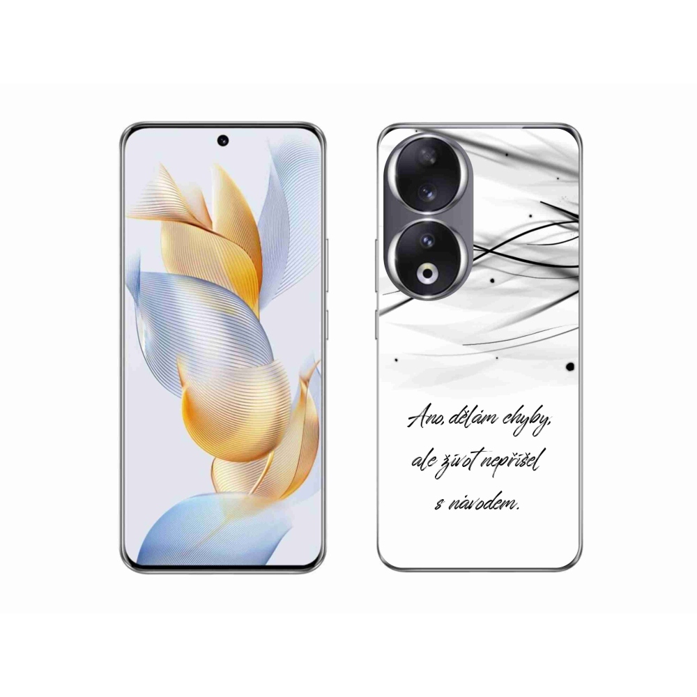 Gélový kryt mmCase na Honor 90 - citát biele pozadie