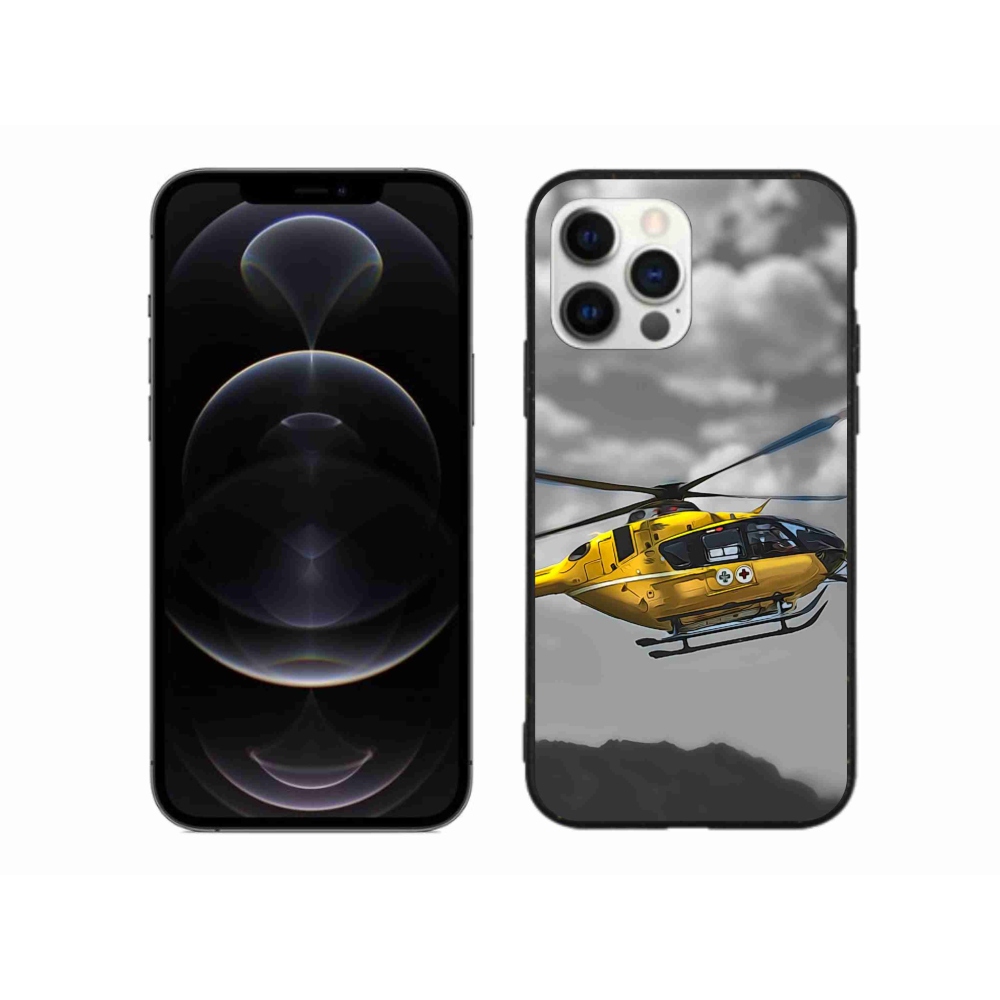 Gélový kryt mmCase na iPhone 12 Pro Max - žltá helikoptéra