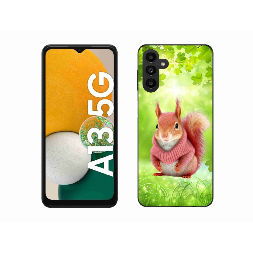 Gélový kryt mmCase na Samsung Galaxy A13 5G - veverička vo svetri