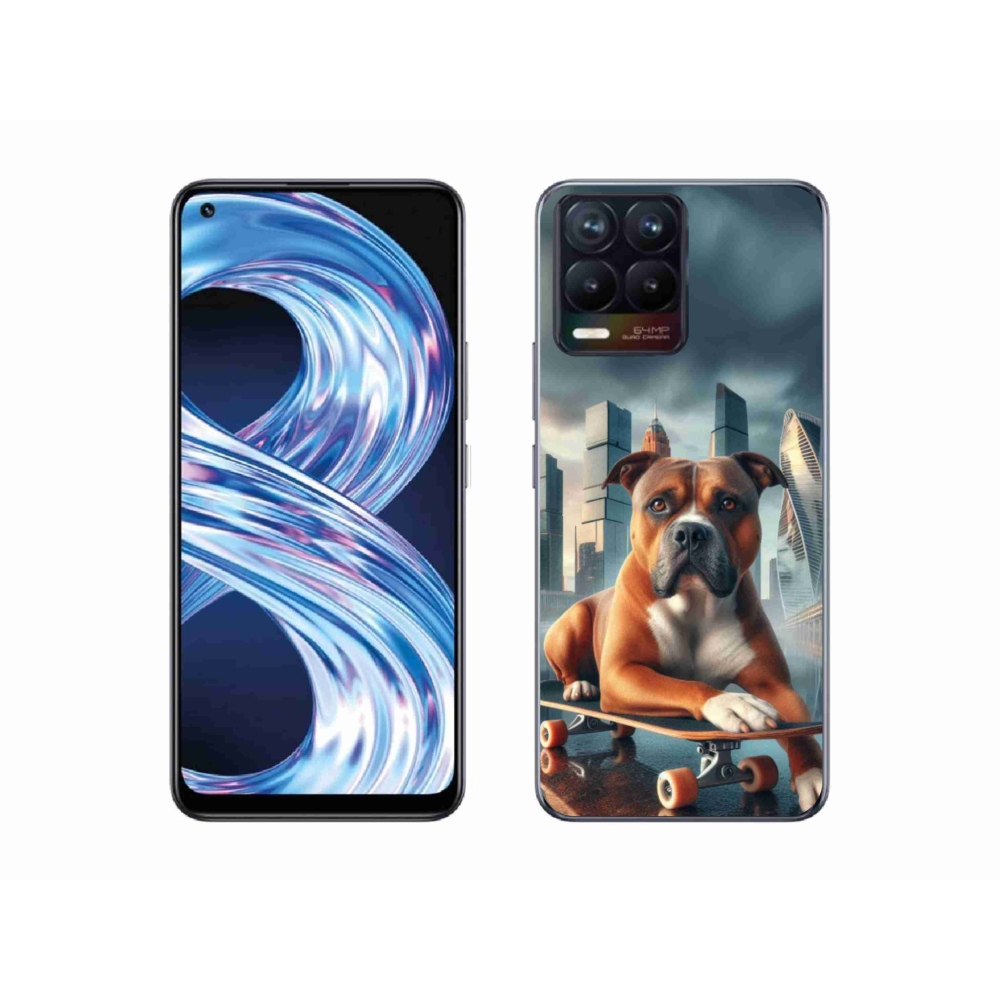 Gélový kryt mmCase na Realme 8 Pro - pes na skateboarde