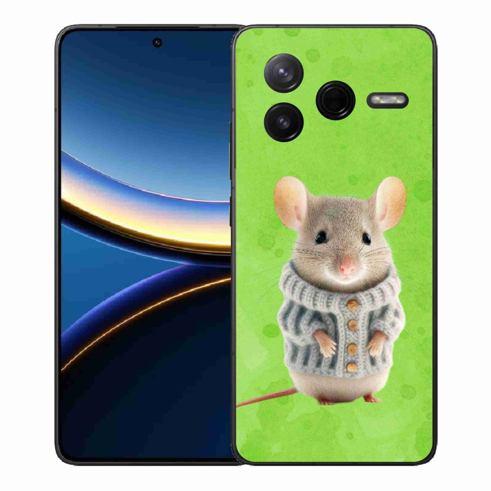 Gélový kryt mmCase na Xiaomi Poco F7 Pro - myška vo svetri