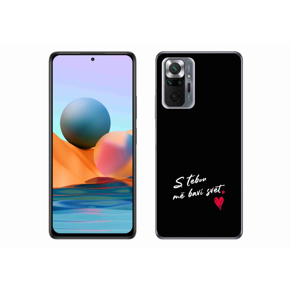 Gélový kryt mmCase na Xiaomi Redmi Note 10 Pro - zamilovaný text 1 čierne pozadie