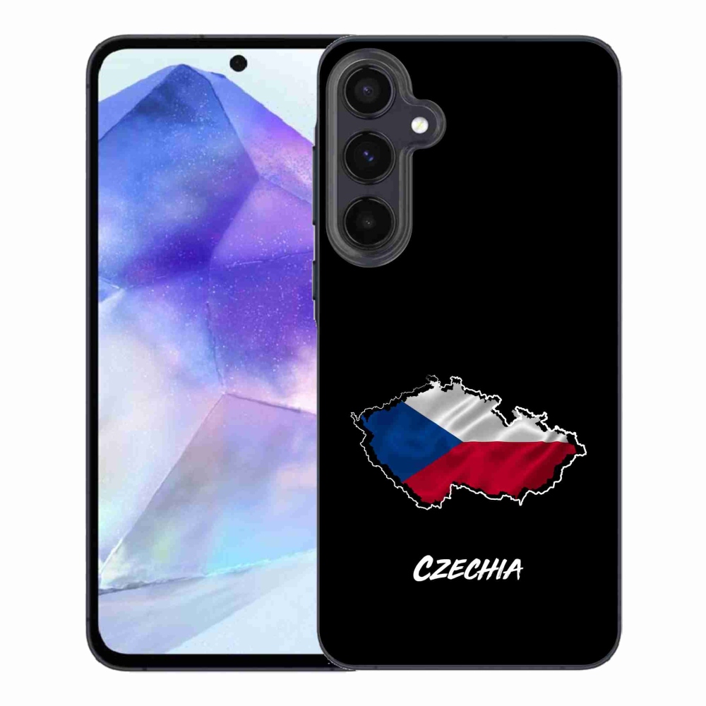 Gélový kryt mmCase na Samsung Galaxy A55 5G - Czechia čierne pozadie