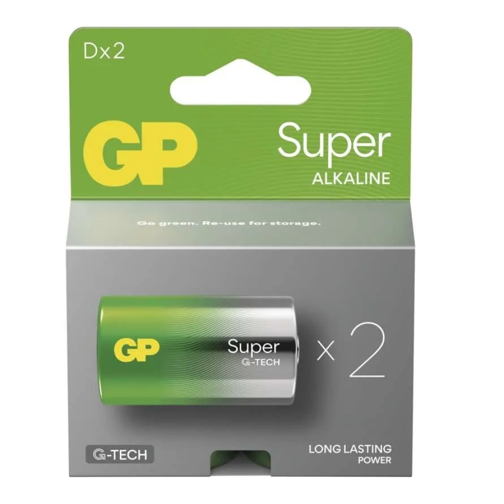 Alkalická batéria GP Super D (LR20) - 2ks