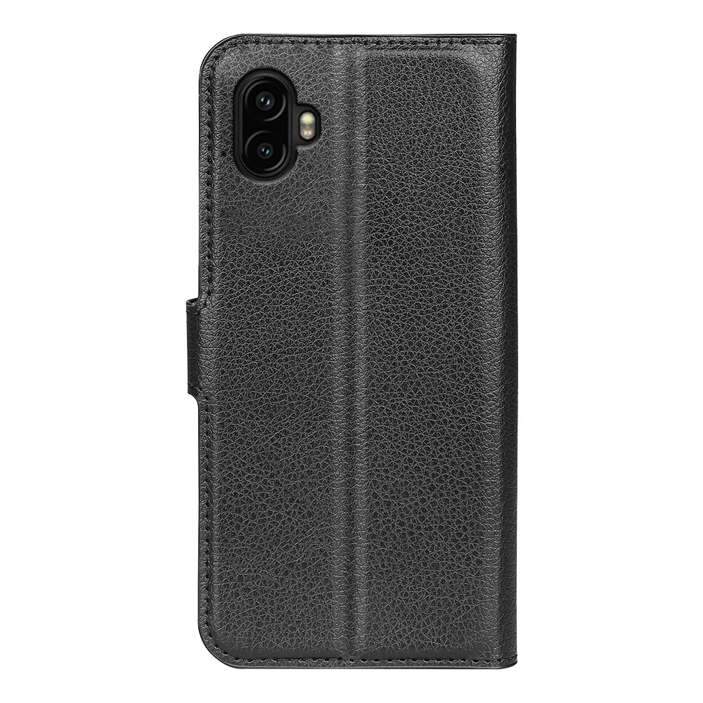 Litchi knižkové púzdro na Samsung Galaxy Xcover 7 Pro - čierne