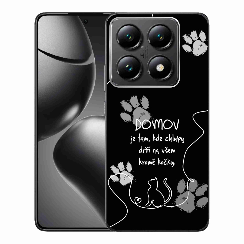 Gélový kryt mmCase na Xiaomi 14T Pro - mačacie motív čierne pozadie