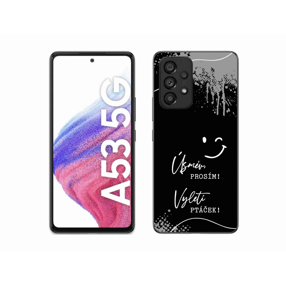 Gélový kryt mmCase na Samsung Galaxy A53 5G - vtipný text 4 čierne pozadie