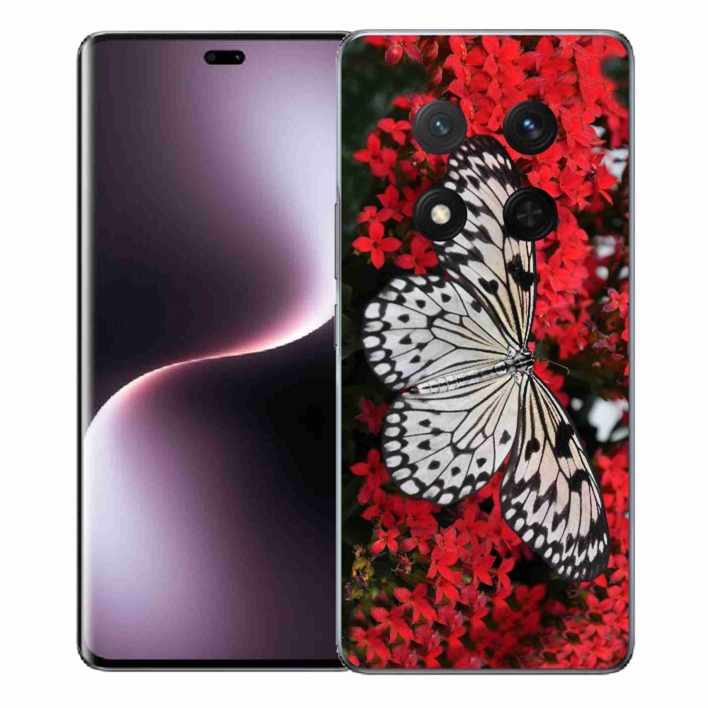 Gélový kryt mmCase na Honor Magic 7 Lite 5G - čiernobiely motýľ 1