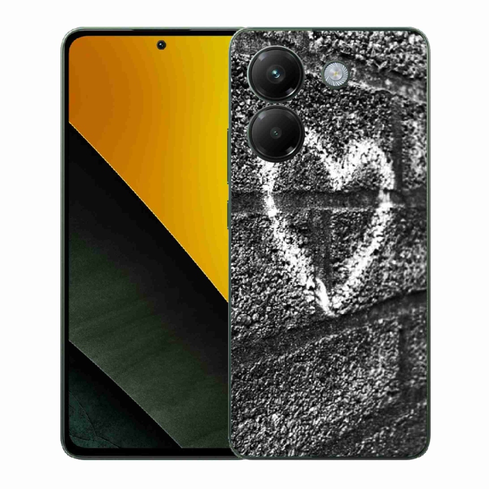 Gélový kryt mmCase na Xiaomi Poco M7 Pro 5G - srdce na stene