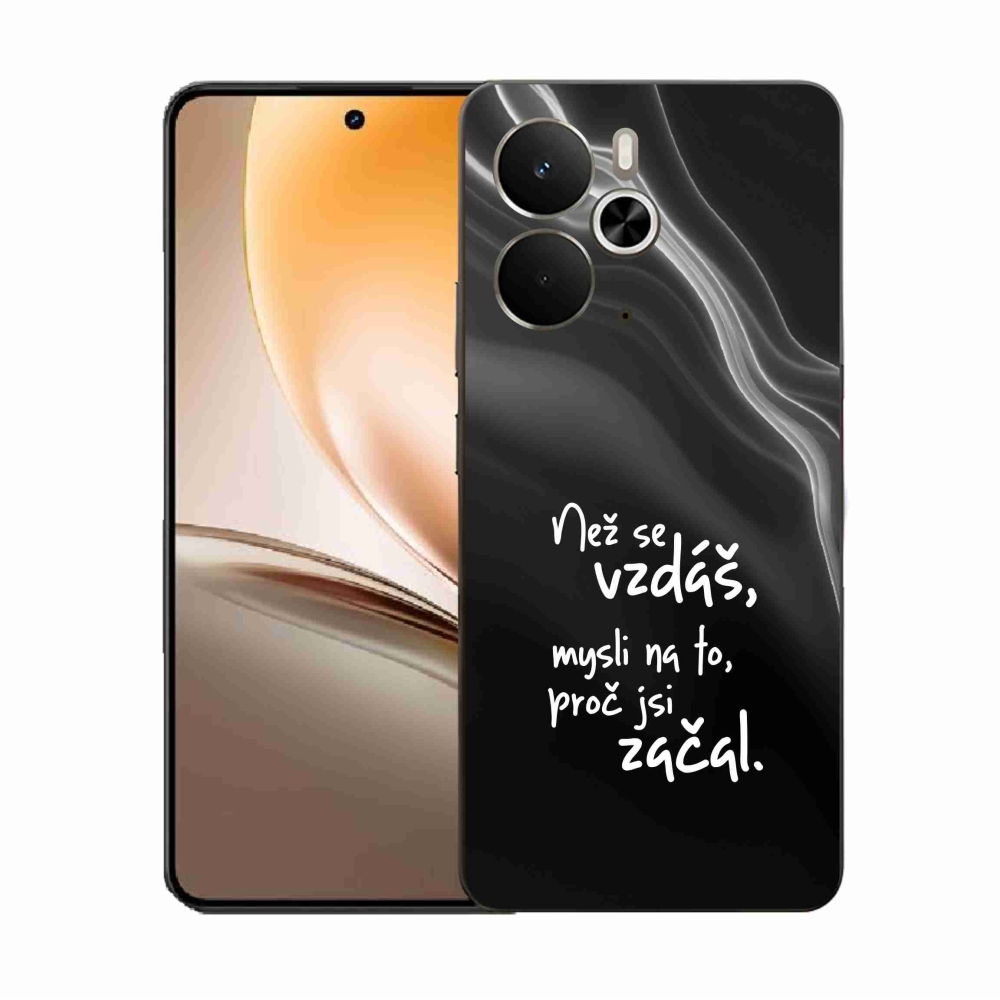 Gélový kryt mmCase na Realme 14 5G - citát 2 čierne pozadie