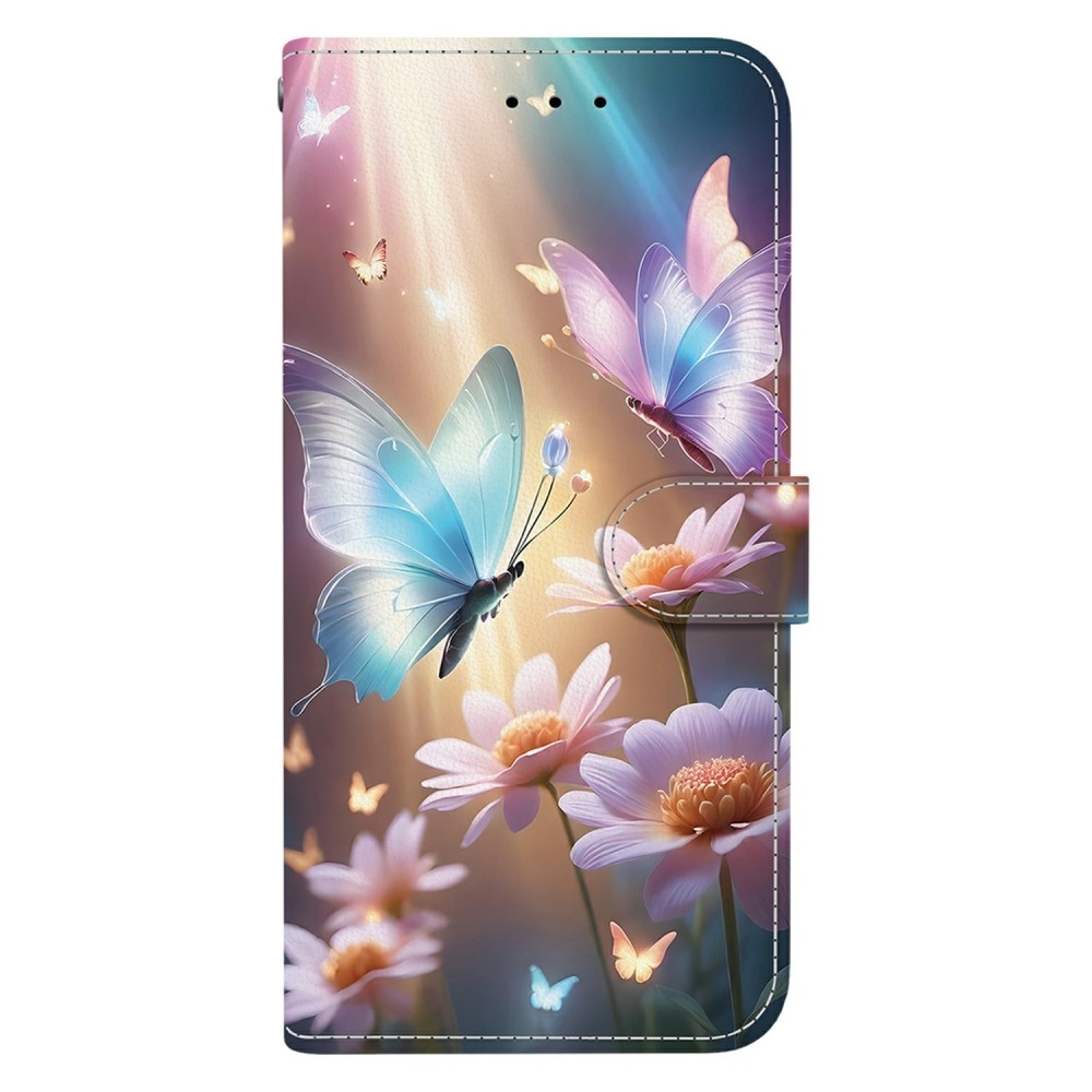 Versatile knižkové púzdro na Samsung Galaxy A06 4G - motýle a margaréty