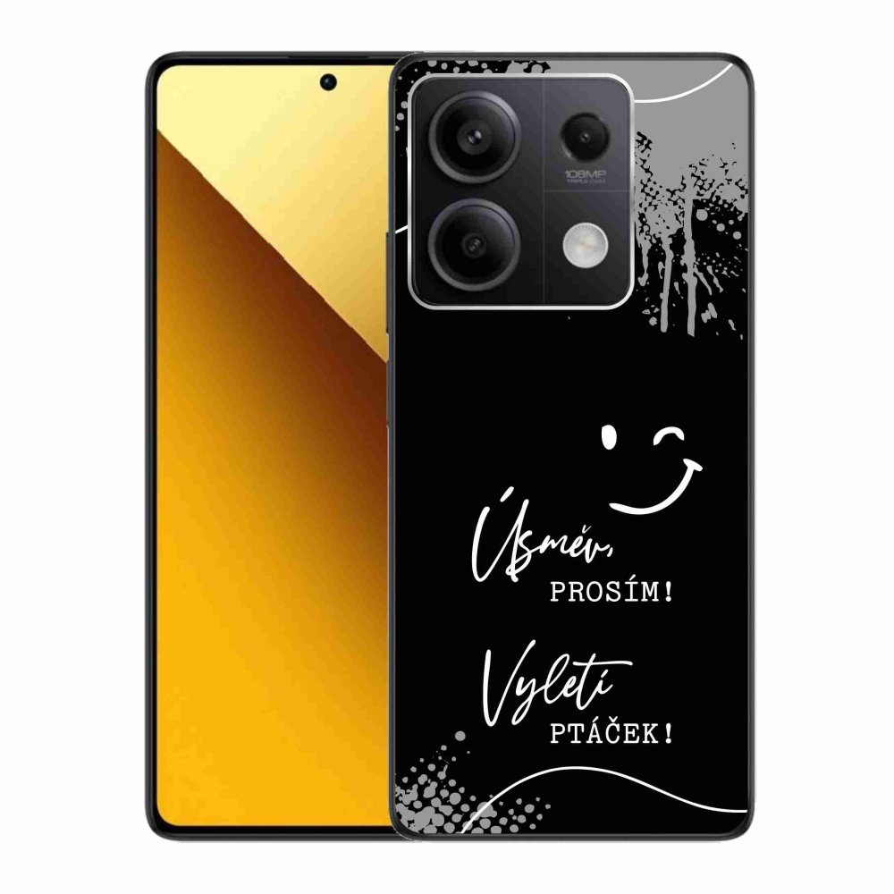 Gélový kryt mmCase na Xiaomi Redmi Note 13 5G - vtipný text 4 čierne pozadie
