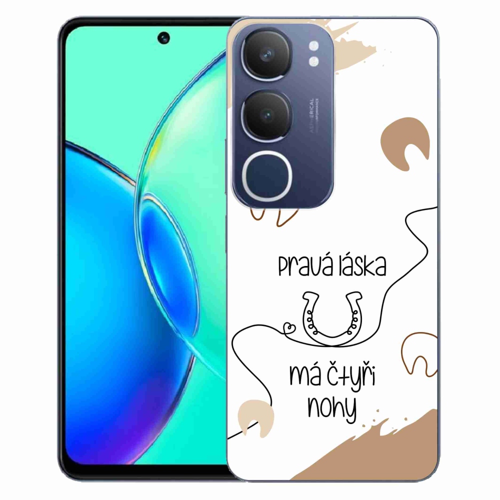 Gélový kryt mmCase na Vivo Y19s - konský motív biele pozadie