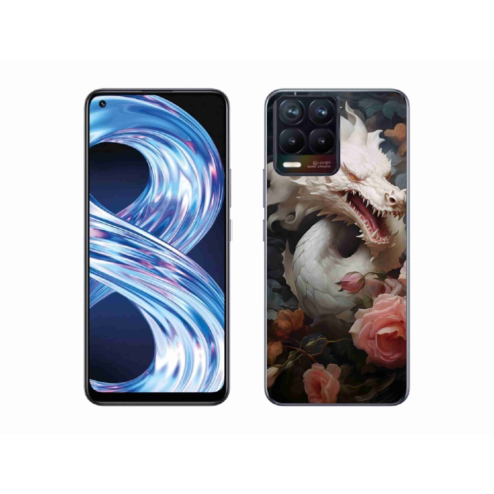 Gélový kryt mmCase na Realme 8 Pro - biely drak