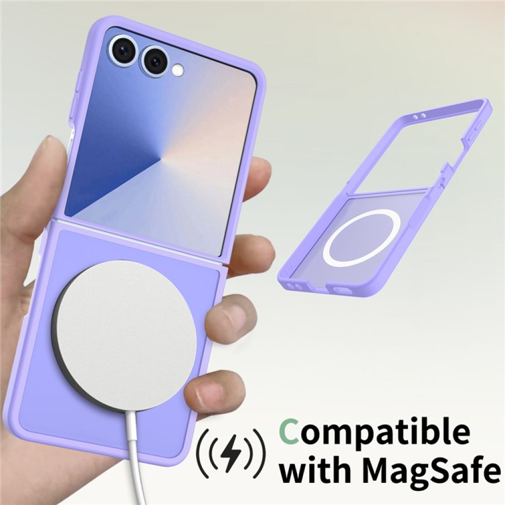 Skin gélový obal s pevným chrbtom a podporou MagSafe na Samsung Galaxy Z Flip7 5G - fialový