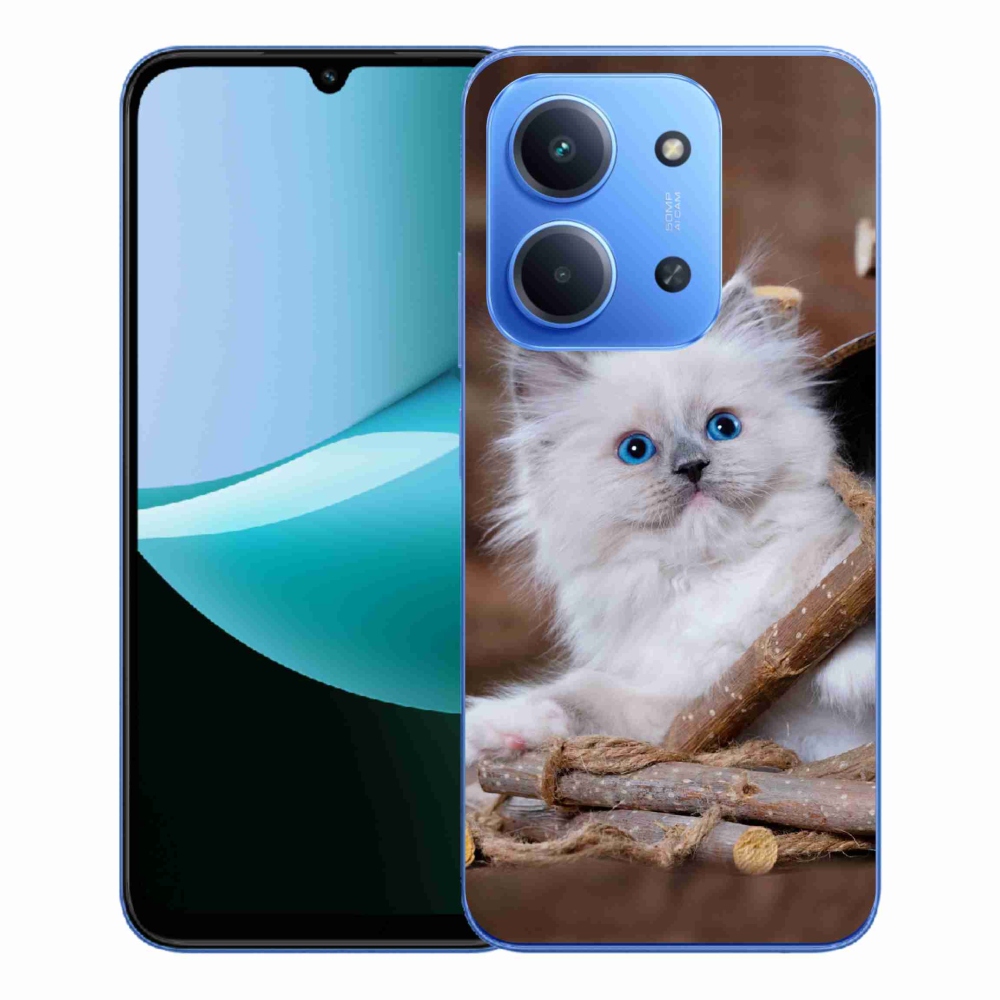 Gélový kryt mmCase na Xiaomi Redmi 15C 4G/5G (173mm) - biele mačiatko