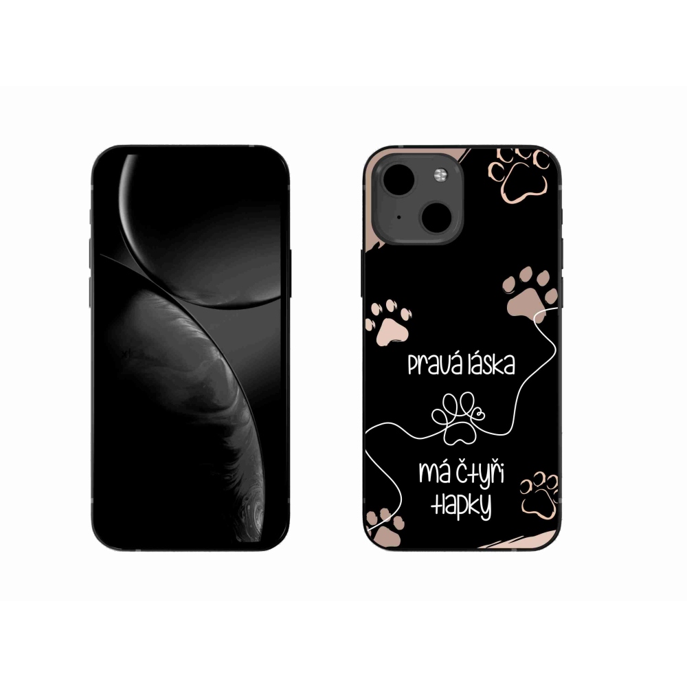 Gélový kryt mmCase na iPhone 13 6.1 - psí motív 1 čierne pozadie