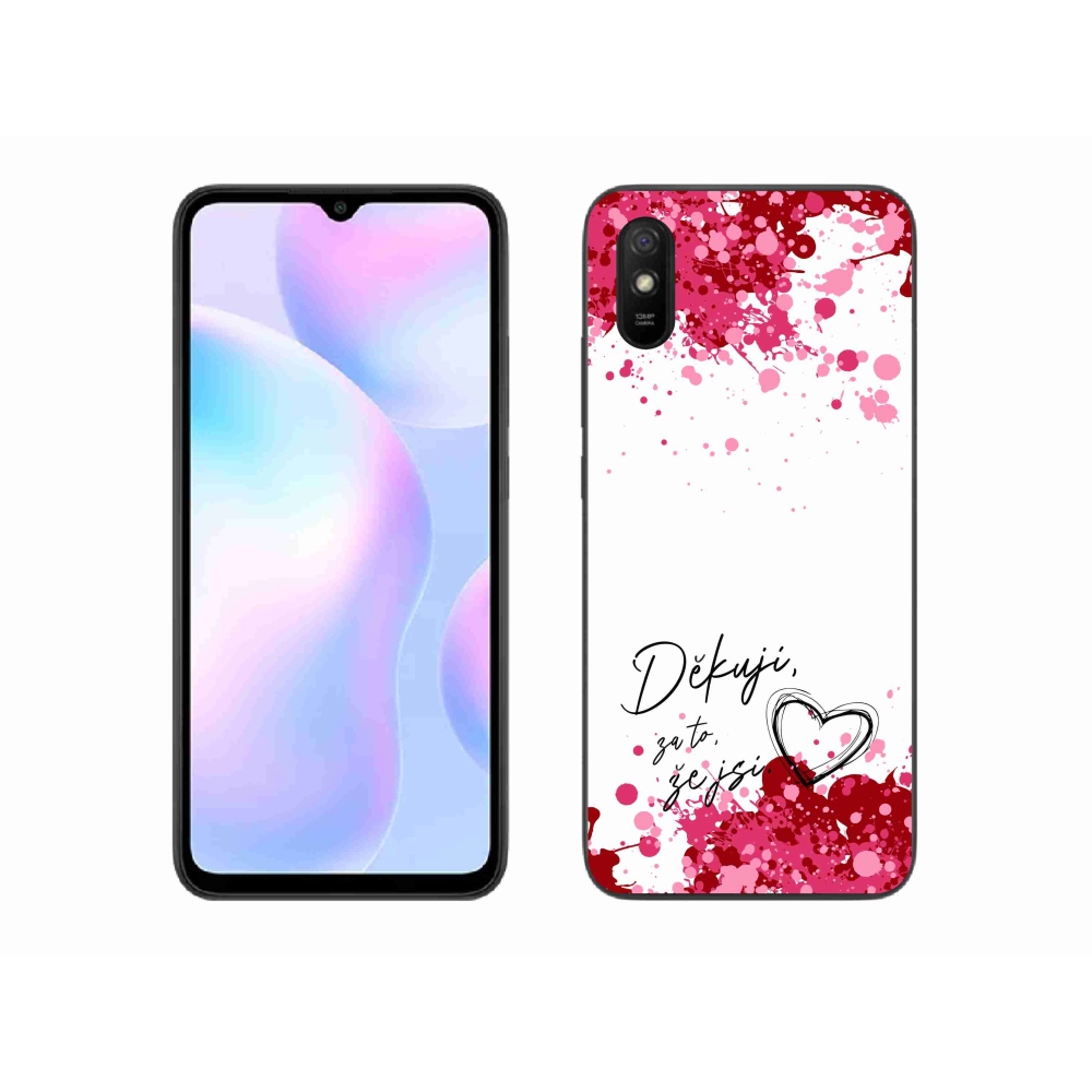 Gélový kryt mmCase na Xiaomi Redmi 9A - zamilovaný text 2 biele pozadie