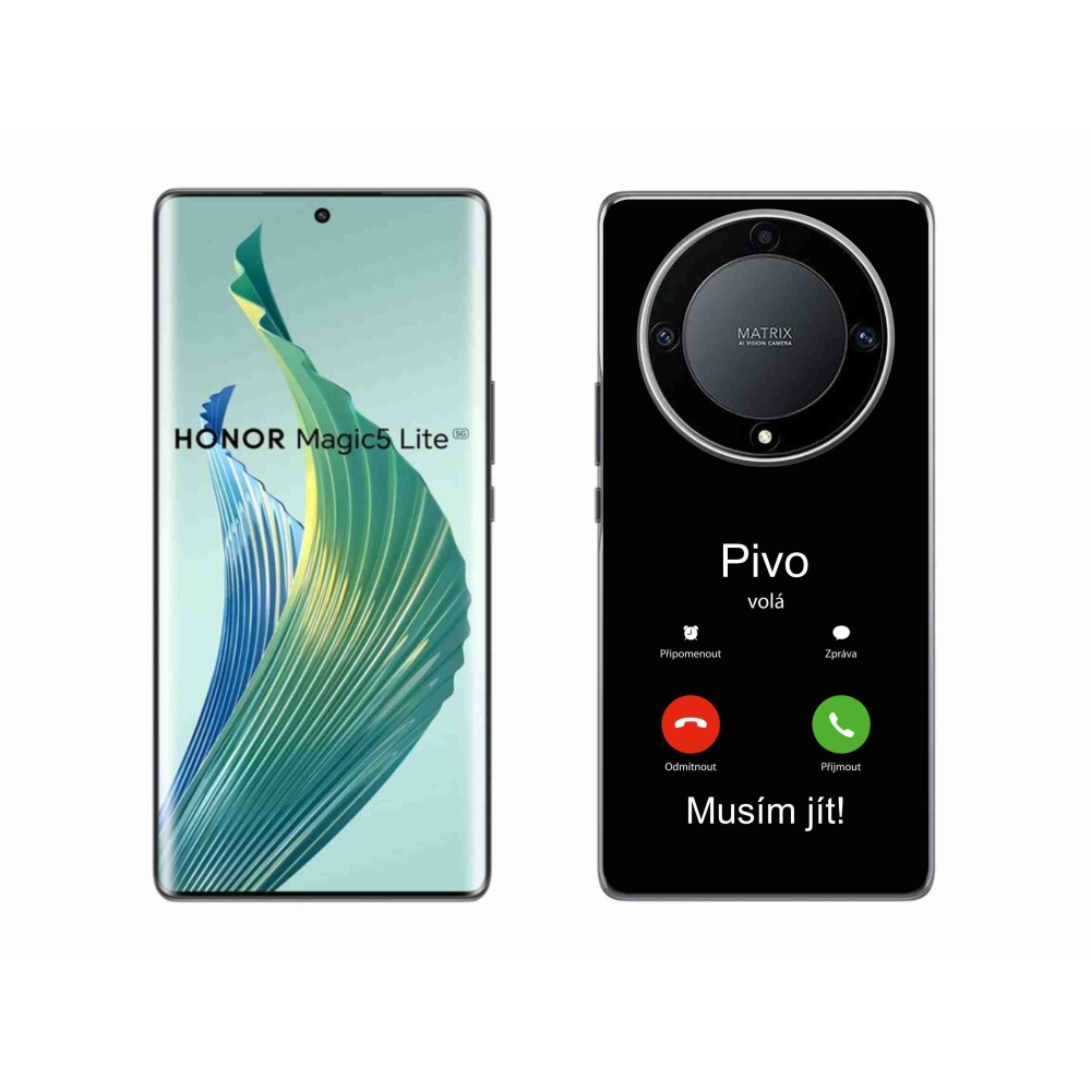 Gélový kryt mmCase na Honor Magic 5 Lite 5G - pivo volá čierne pozadie