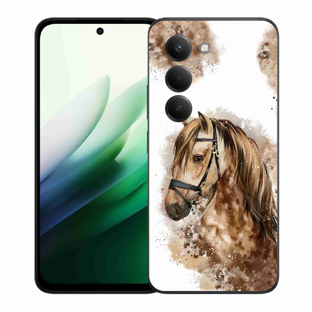 Gélový kryt mmCase na Xiaomi Redmi 15 5G (169mm) - hnedý kreslený kôň