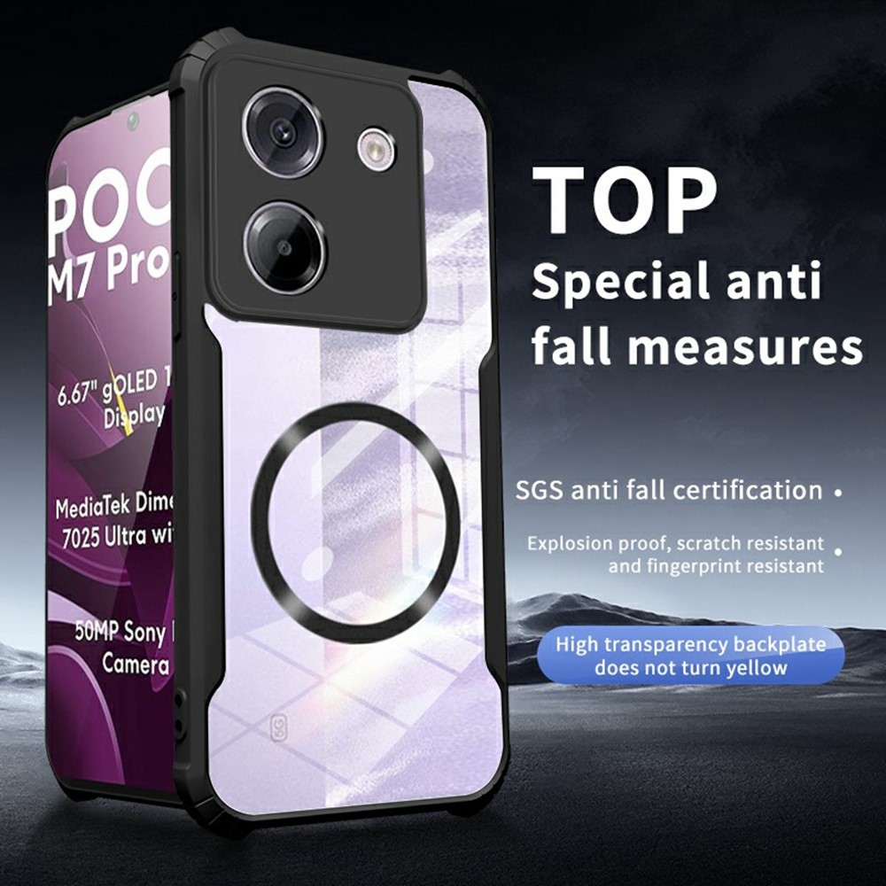 Rein odolný kryt s podporou MagSafe na Xiaomi Poco M7 Pro 5G - čierny