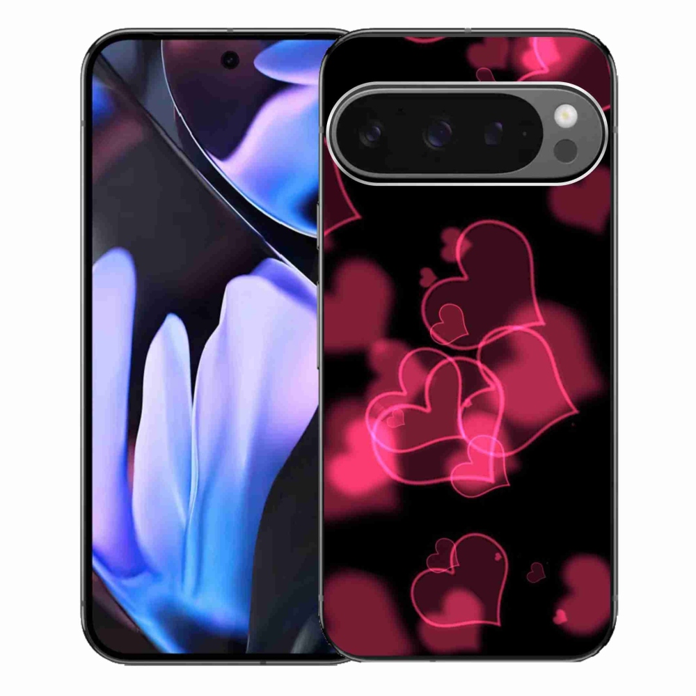 Gélový kryt mmCase na Google Pixel 9 Pro XL - červené srdiečka