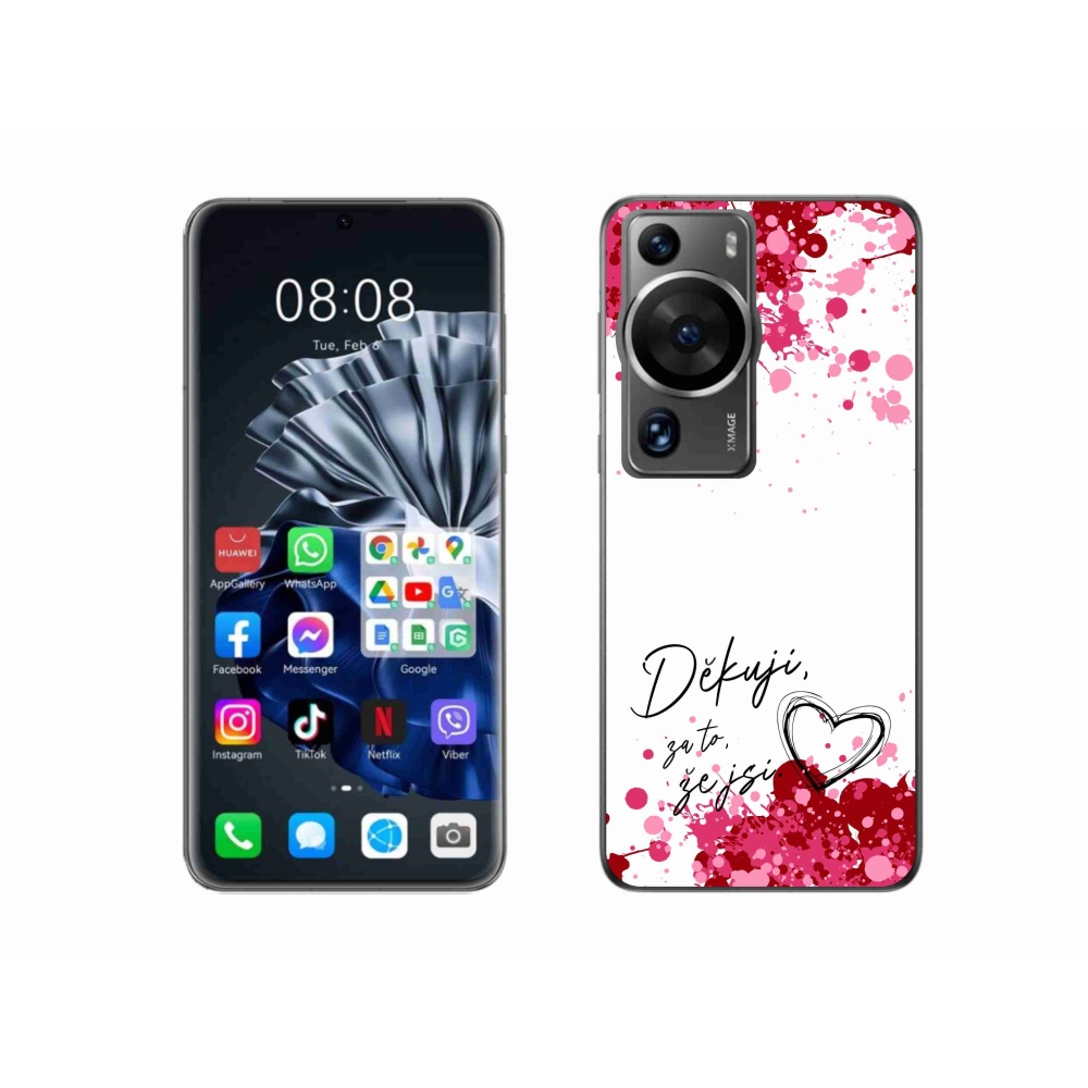 Gélový kryt mmCase na Huawei P60 Pro - zamilovaný text 2 biele pozadie