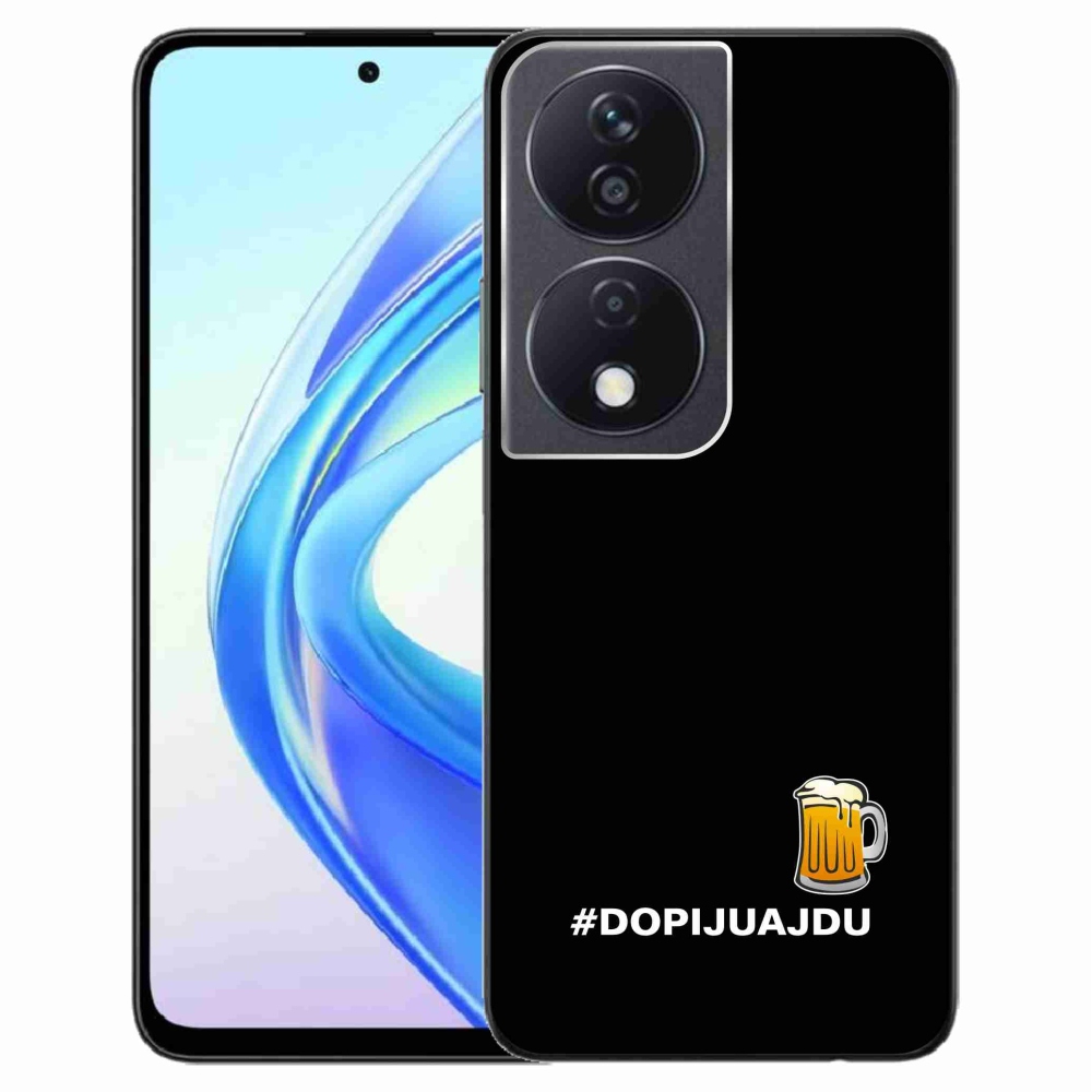 Gélový kryt mmCase na Honor X7b/Honor 90 Smart - pivný motív 1 čierne pozadie