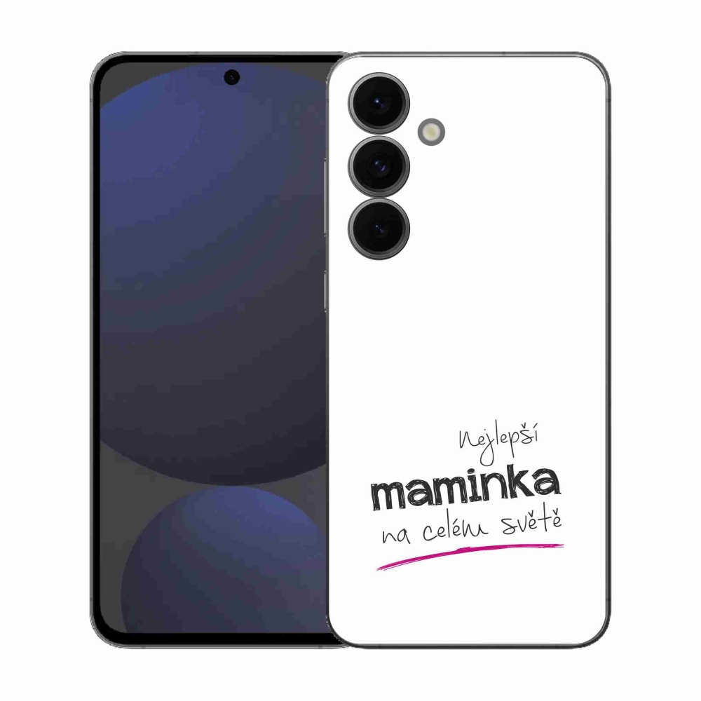 Gélový kryt mmCase na Samsung Galaxy S25 FE - najlepšia mamička 4 biele pozadie