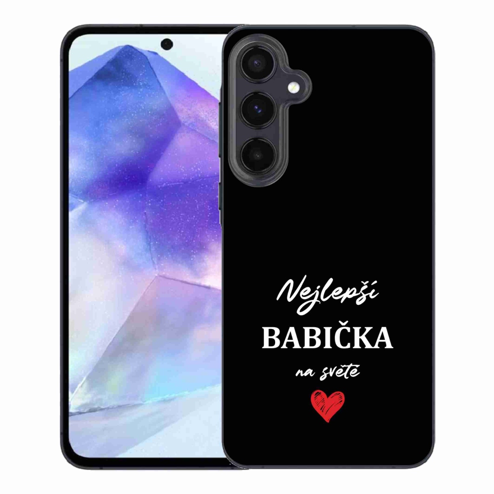 Gélový kryt mmCase na Samsung Galaxy A55 5G - najlepšia babička 1 čierne pozadie