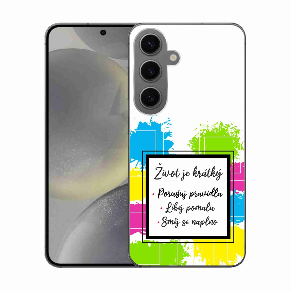 Gélový kryt mmCase na Samsung Galaxy S24 - citát 5 biele pozadie